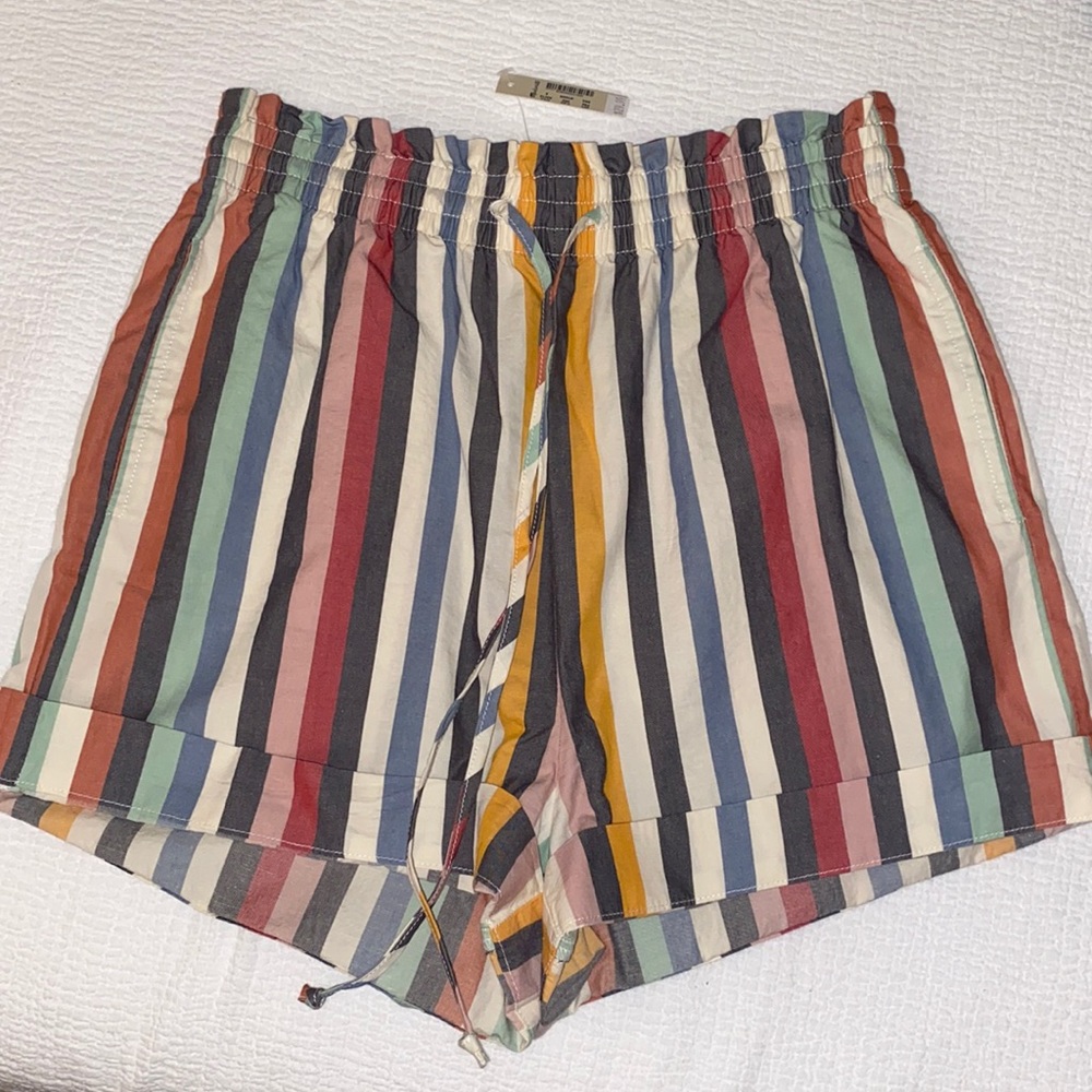 Madewell Size S Striped Drawstring Shorts